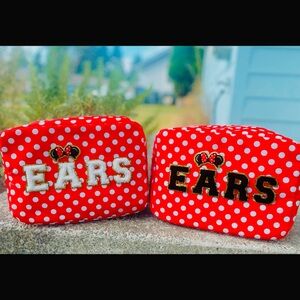 Minnie Mouse ears polka dot pouch with patches Stoney clover Disney